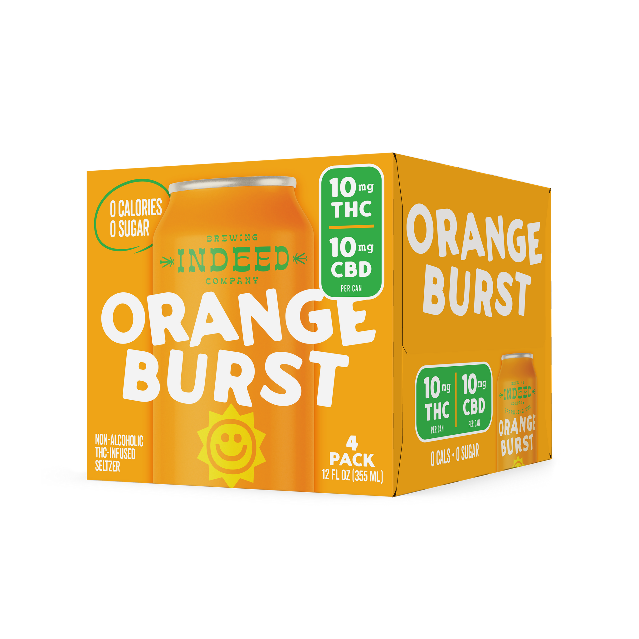 Indeed Brewing Orange Burst - 10mg THC/10mg CBD 12oz Cans – Indeed