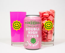 Load image into Gallery viewer, Double High Fiver Pink Burst - 10mg THC/10mg CBD 12oz 4-packs
