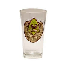 Load image into Gallery viewer, An Indeed Pistachio Cream Ale pint glass with a drawing of a leaf on it. (Brand: Indeed Brewing)
