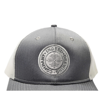 Load image into Gallery viewer, White/Grey Trucker Hat
